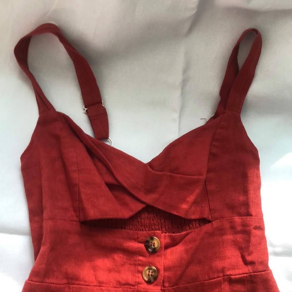 Orange Linen Summer Dress